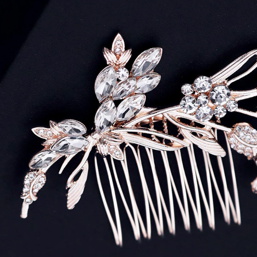 "Fleury" - Rose Gold Bridal Hair Comb
