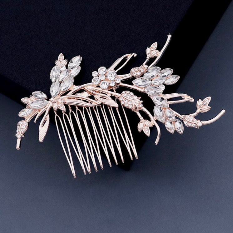 "Fleury" - Rose Gold Bridal Hair Comb