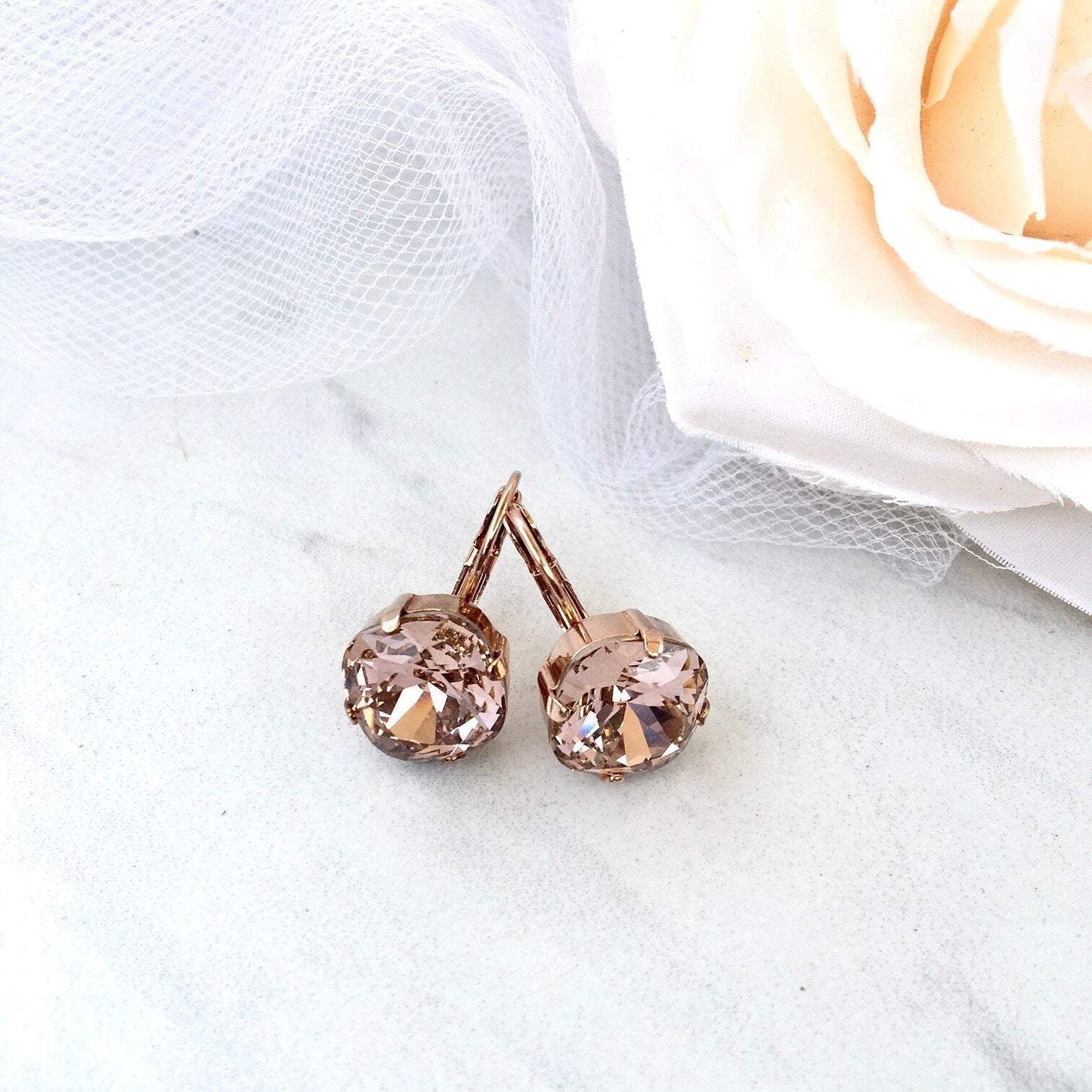 "Iliana" - Rose Gold Bridal 3-Piece Jewelry Set