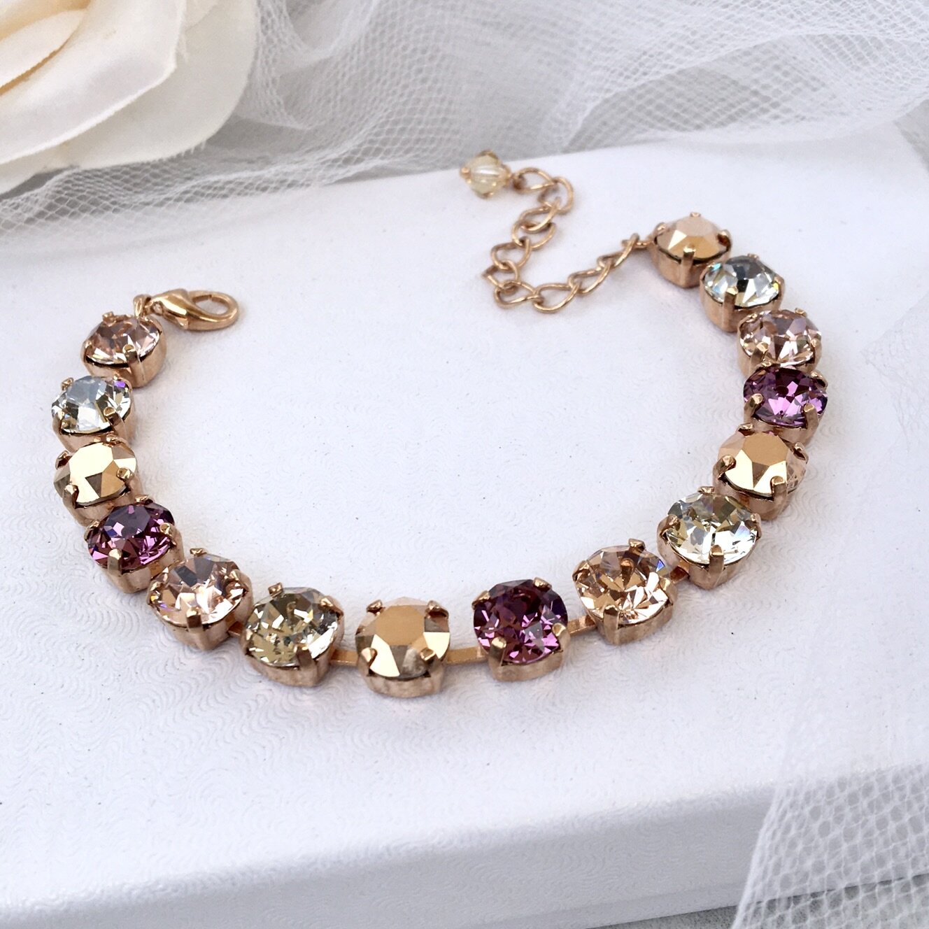 "Iliana" - Rose Gold Bridal 3-Piece Jewelry Set