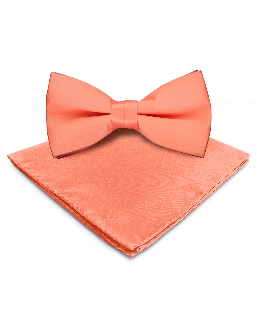 Vittorio Farina Men's Satin Bow Tie & Pocket Square in Gift Box