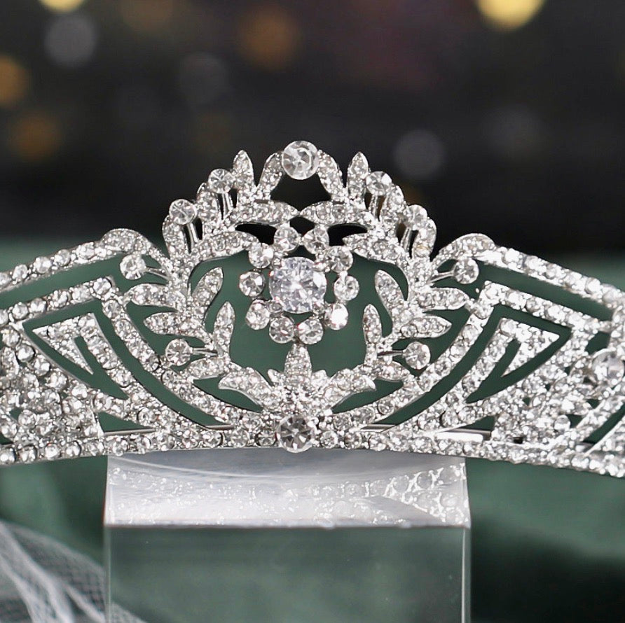 "Fontaine" - Silver Crystal Bridal Tiara