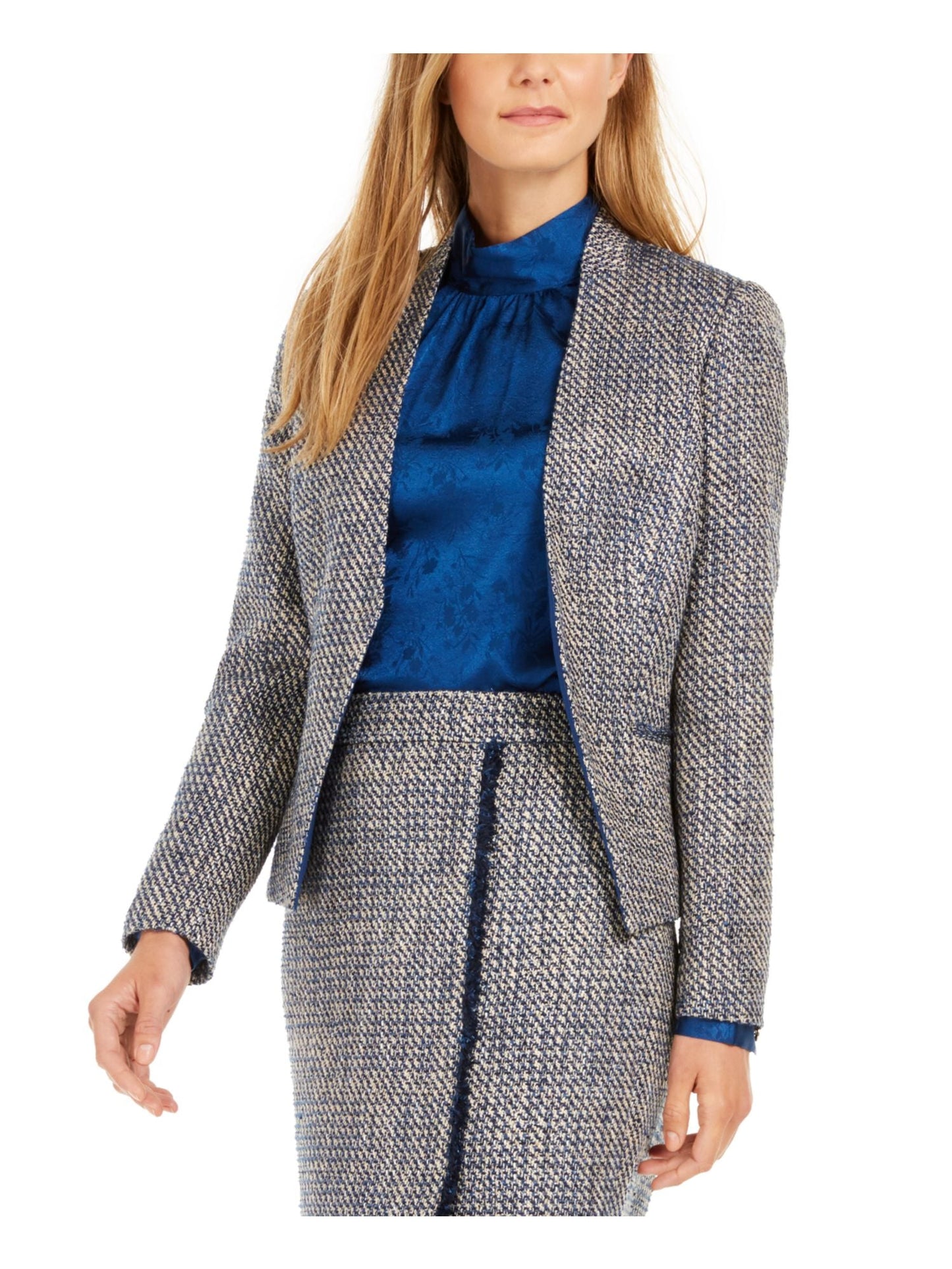 Calvin Klein Women's Blazer Wear to Work Jacket Blue Size 8