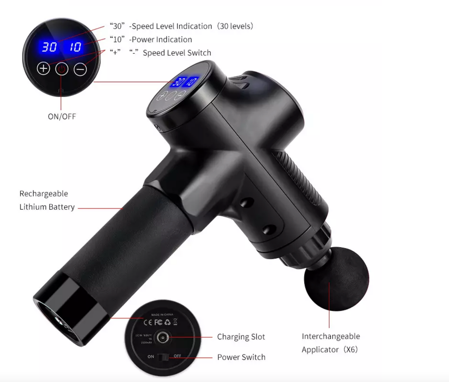 Hand Held Deep Tissue Massage Gun