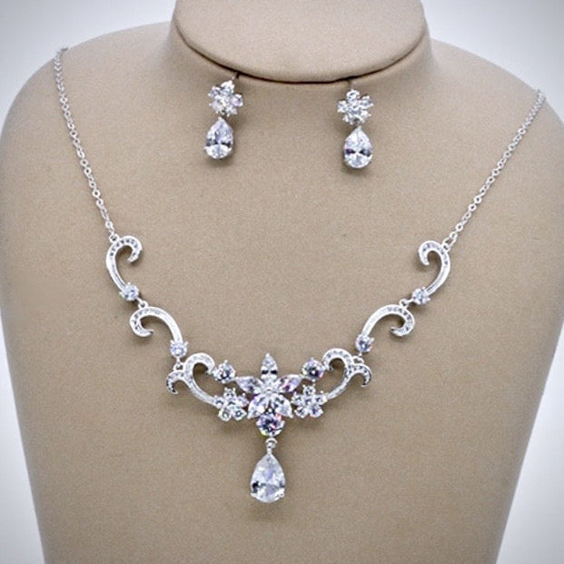 Brooke - Silver Cubic Zirconia Bridal Jewelry Set