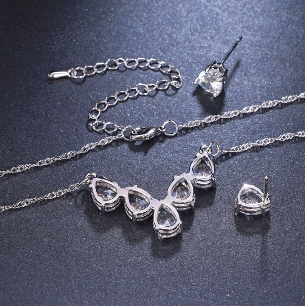Alicia - Silver Cubic Zirconia Bridal Jewelry Set
