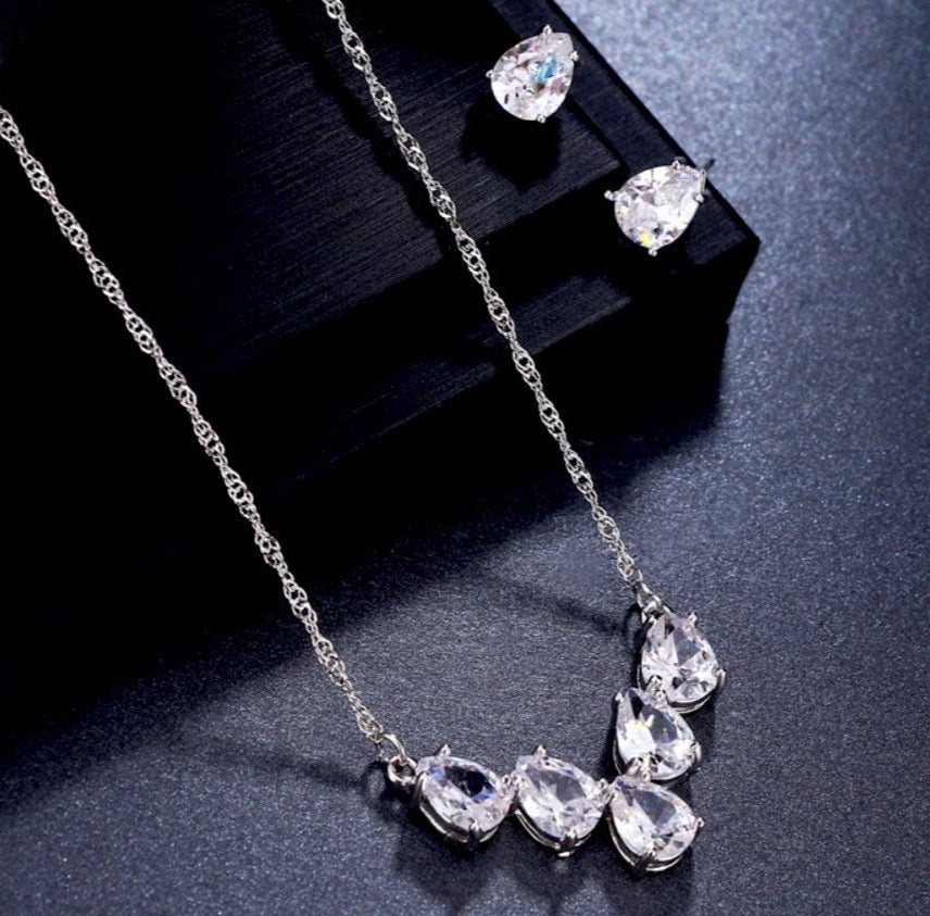 Alicia - Silver Cubic Zirconia Bridal Jewelry Set