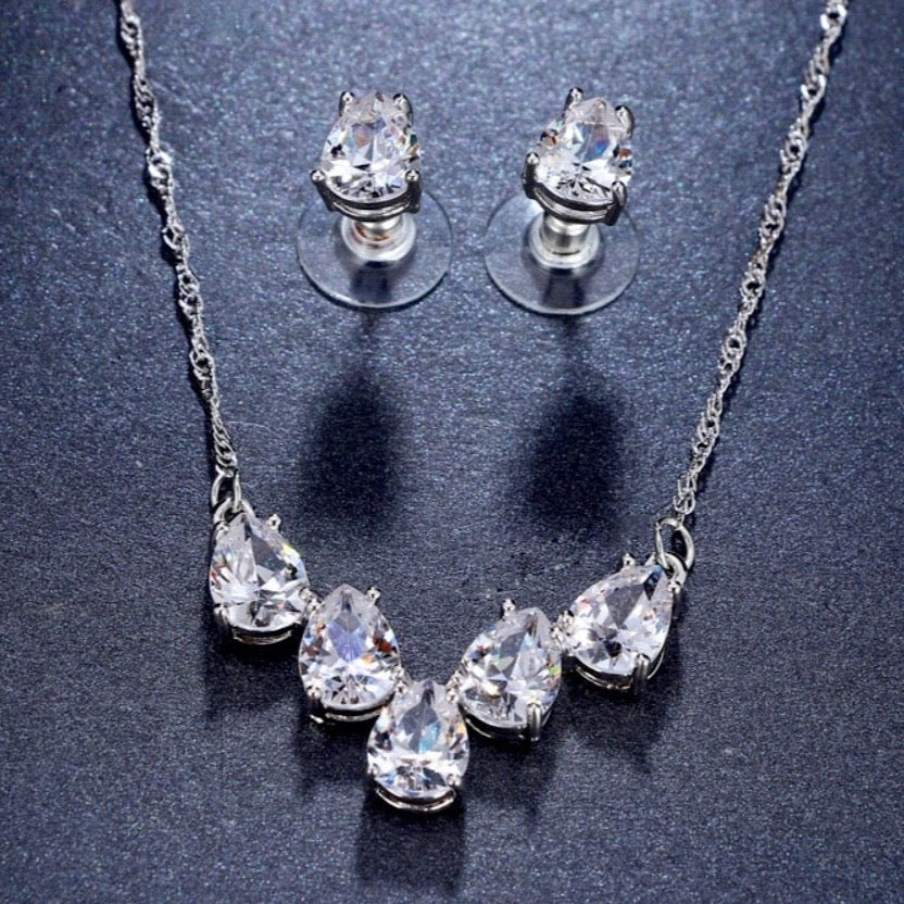 Alicia - Silver Cubic Zirconia Bridal Jewelry Set