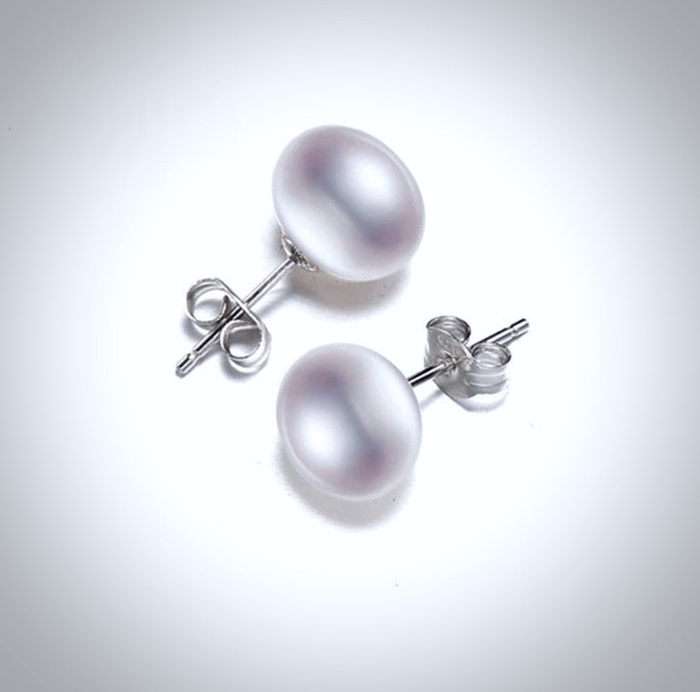 Maisy - Freshwater Pearl and Sterling Silver Stud Earrings