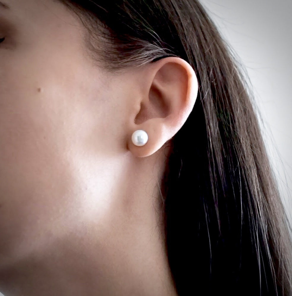 Maisy - Freshwater Pearl and Sterling Silver Stud Earrings