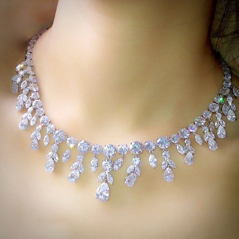 Rhiannon - Silver Cubic Zirconia Bridal Jewelry Set