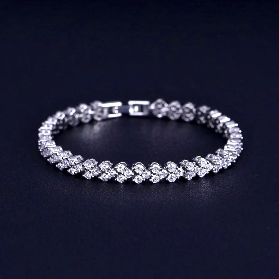 Catarina - Silver Cubic Zirconia Bridal Three-Piece Jewelry Set
