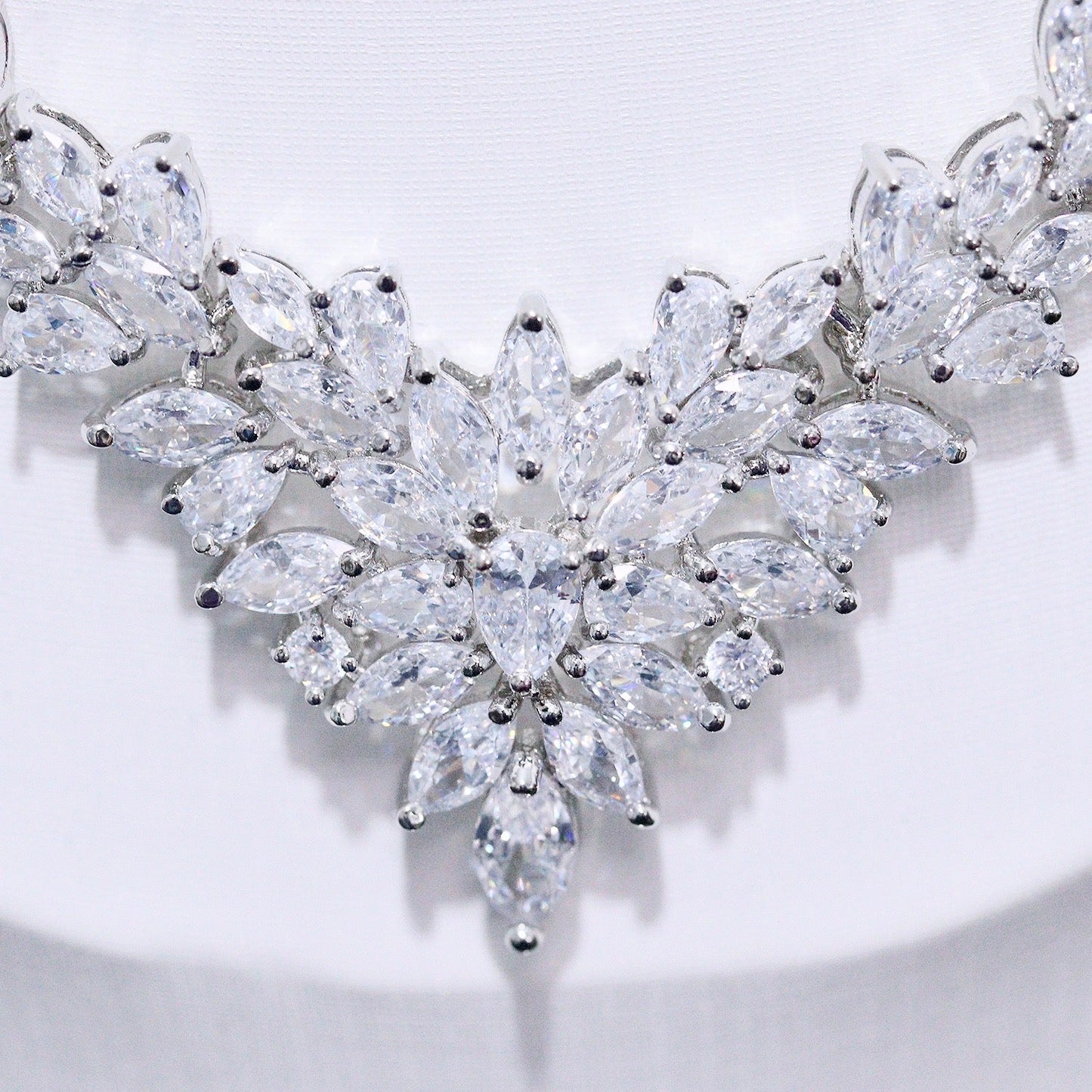 Lausanne - Silver Cubic Zirconia Bridal Three-Piece Jewelry Set
