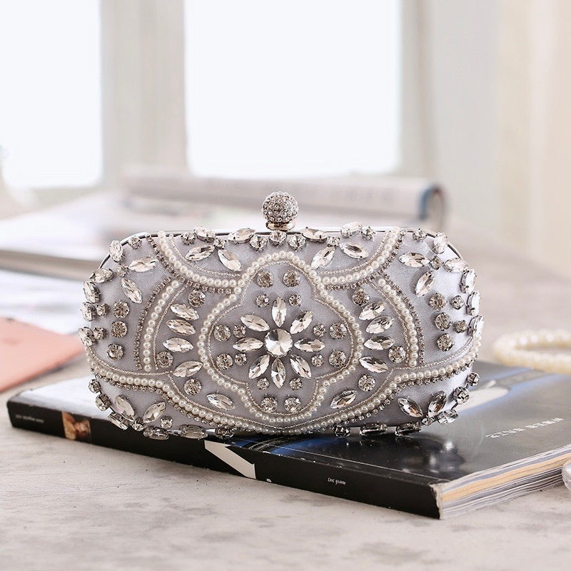 Flavia - Silver Bridal Handbag Clutch
