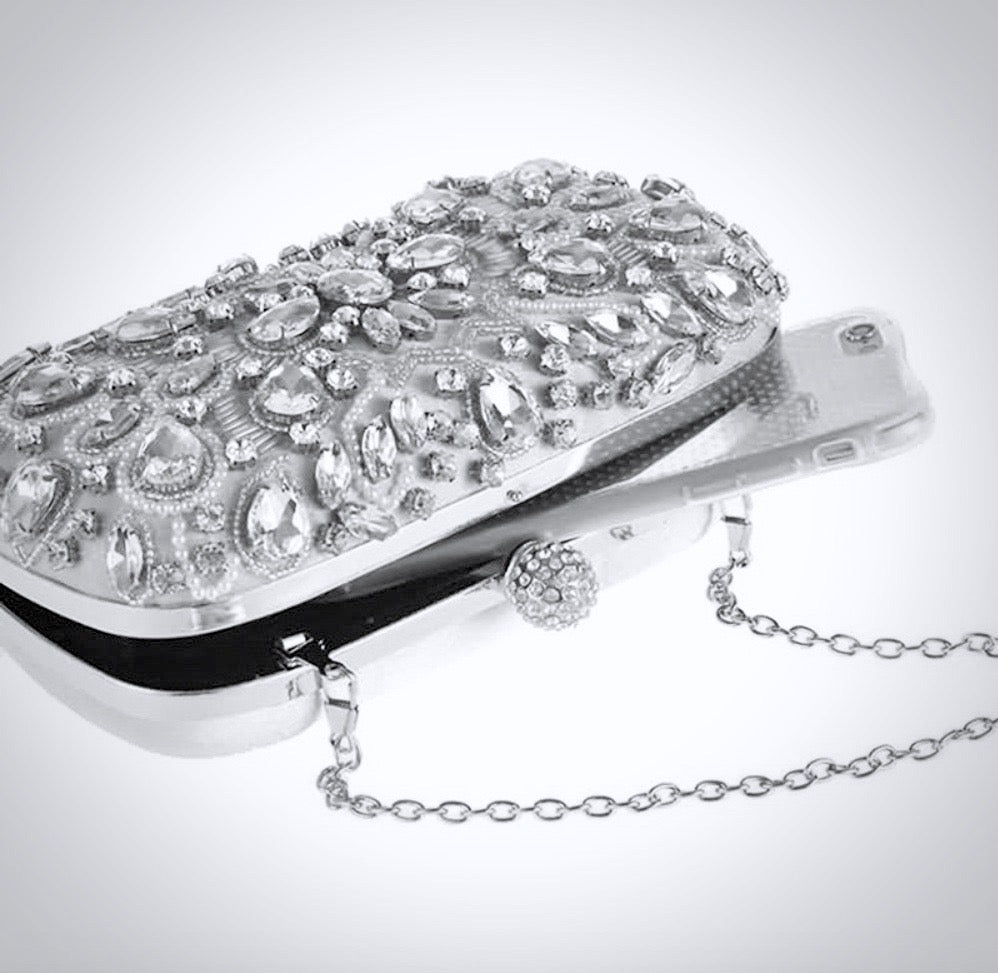 Flavia - Silver Bridal Handbag Clutch
