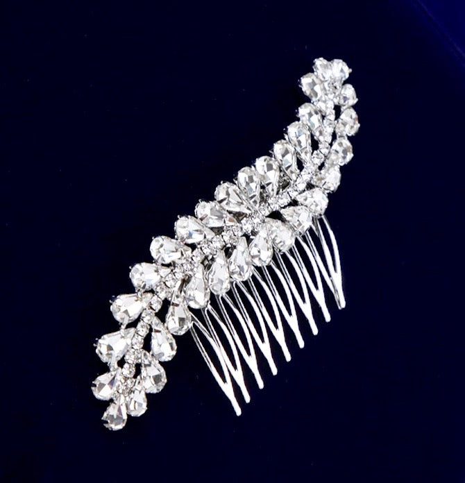 "Tamara" - Silver Austrian Crystal Bridal Hair Comb