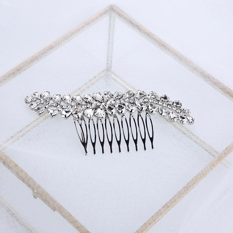 "Tamara" - Silver Austrian Crystal Bridal Hair Comb