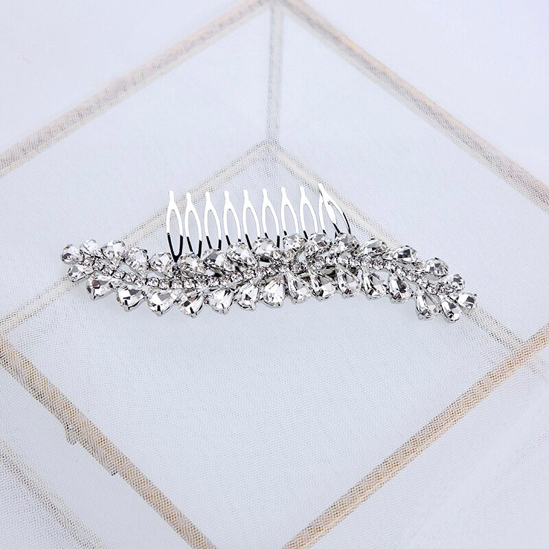 "Tamara" - Silver Austrian Crystal Bridal Hair Comb