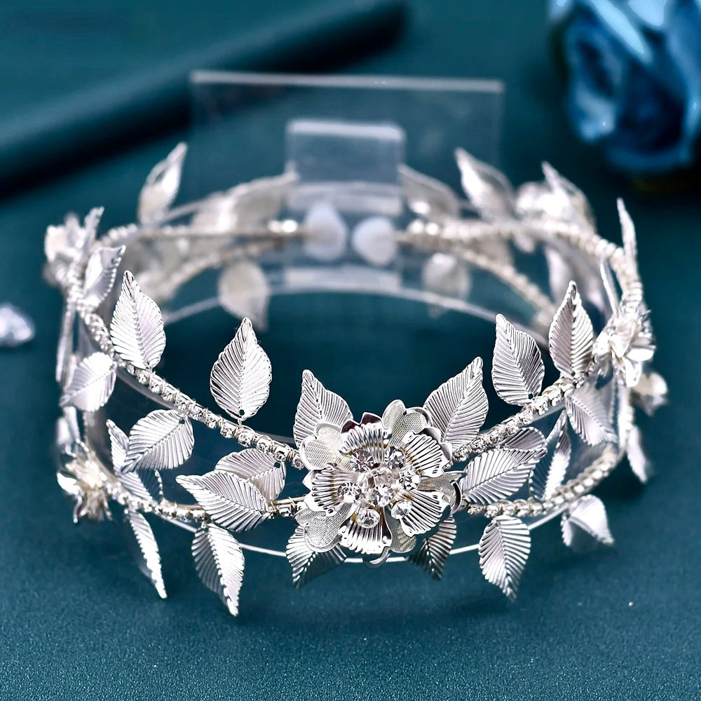 Karena - Silver Crystal Bridal Headdress