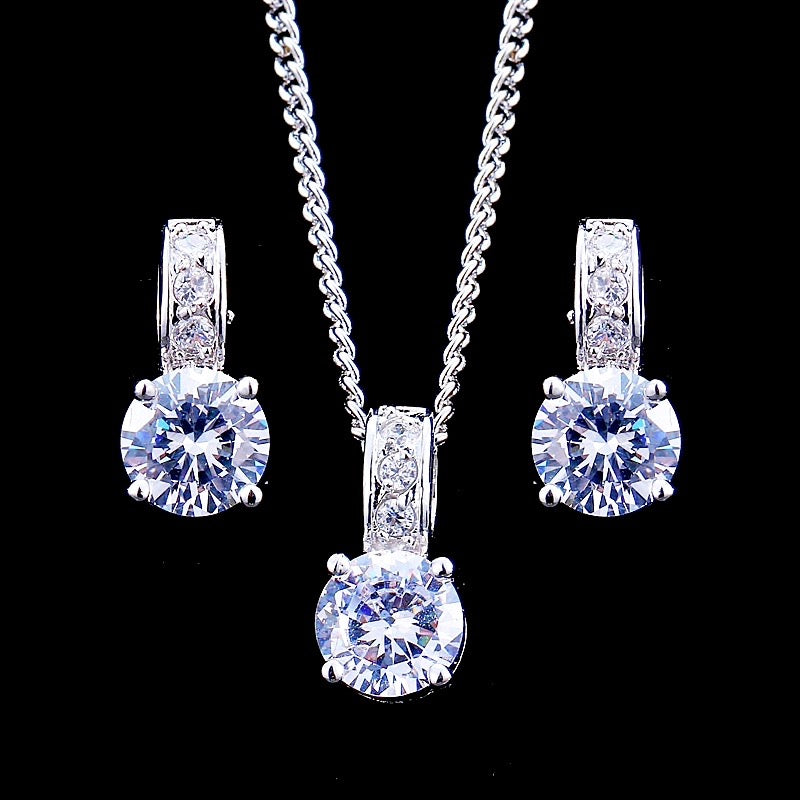 Marisol - Silver Cubic Zirconia Bridal Jewelry Set
