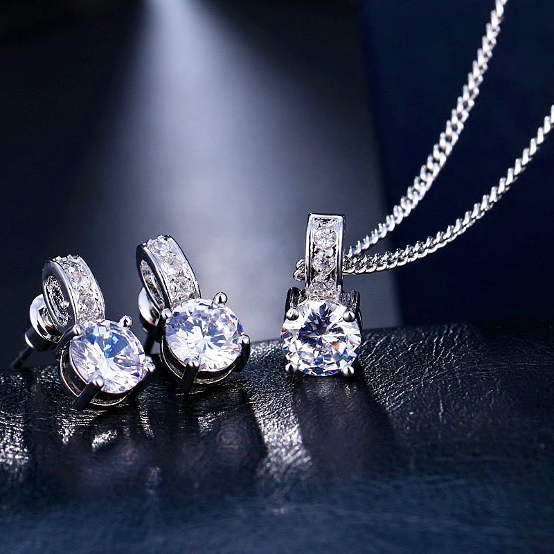 Marisol - Silver Cubic Zirconia Bridal Jewelry Set