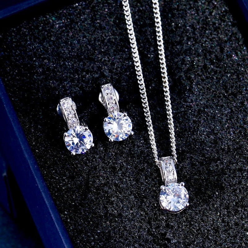 Marisol - Silver Cubic Zirconia Bridal Jewelry Set