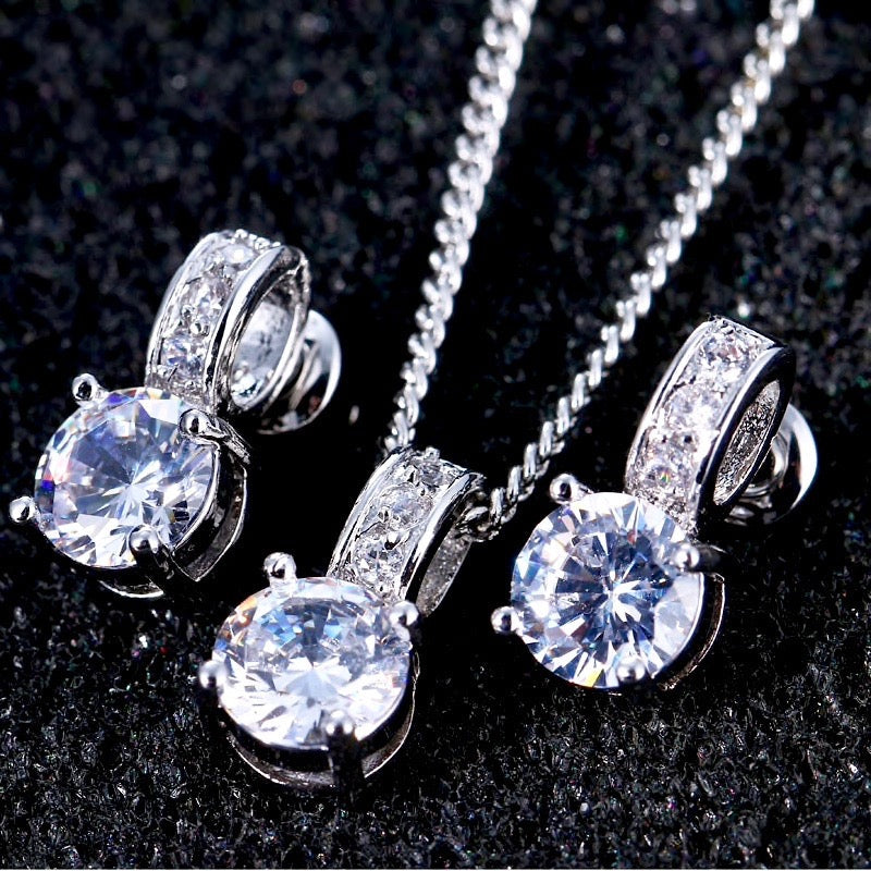 Marisol - Silver Cubic Zirconia Bridal Jewelry Set