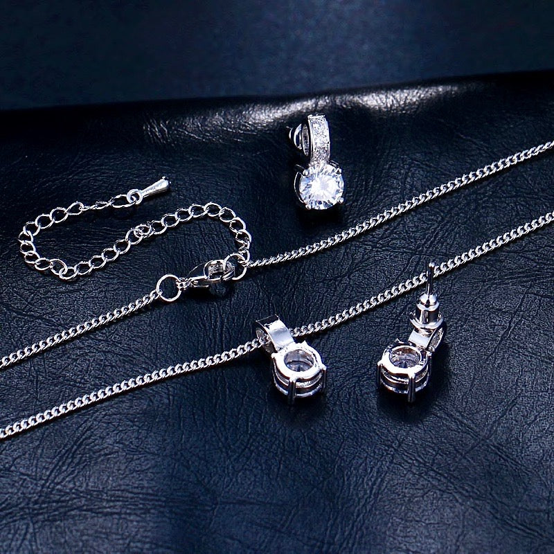 Marisol - Silver Cubic Zirconia Bridal Jewelry Set
