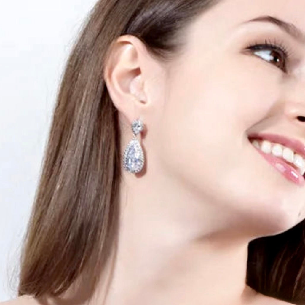 "Vianne" - Cubic Zirconia Bridal Earrings