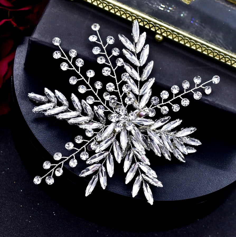 Myah - Crystal Bridal Hair Clip - Available in Silver, Rose Gold and Yellow Gold