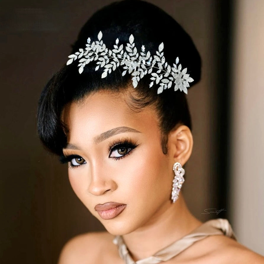 Beatrix - Silver Cubic Zirconia Bridal Headdress