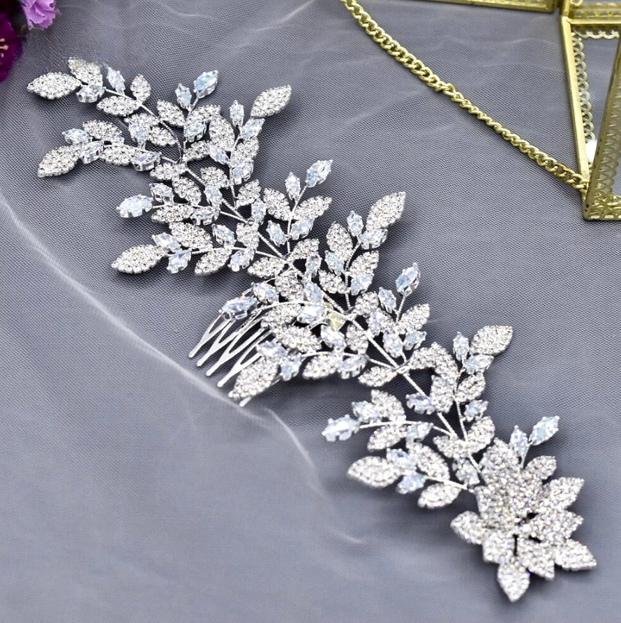 Beatrix - Silver Cubic Zirconia Bridal Headdress