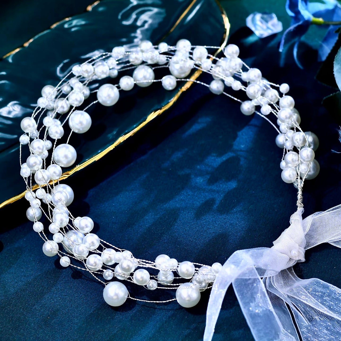 "Glam" - Pearl Bridal Headband