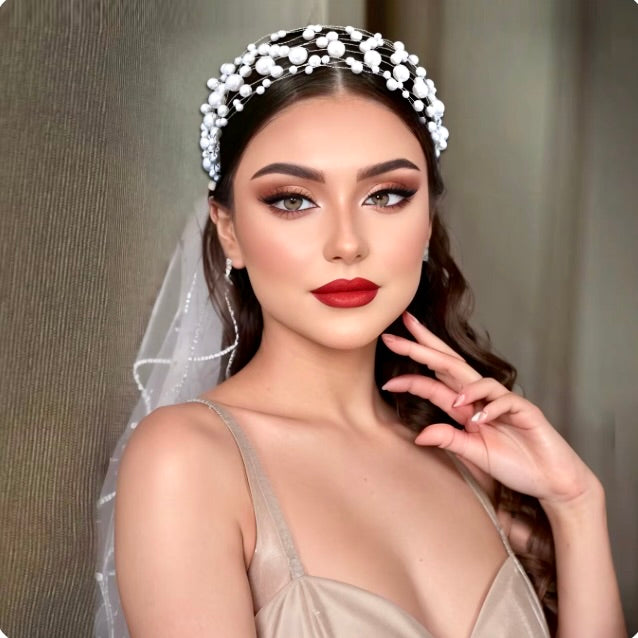 "Glam" - Pearl Bridal Headband