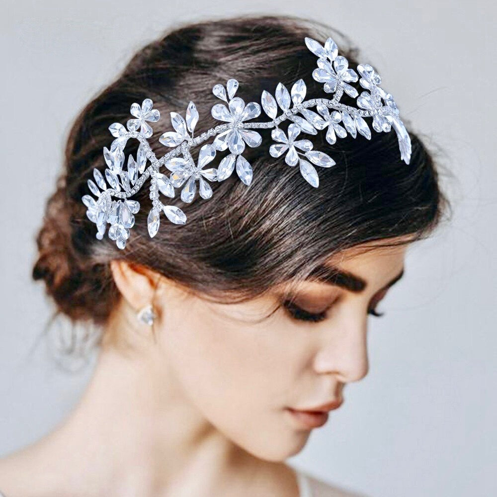 Dulce - Silver Crystal Bridal Hair Accessory
