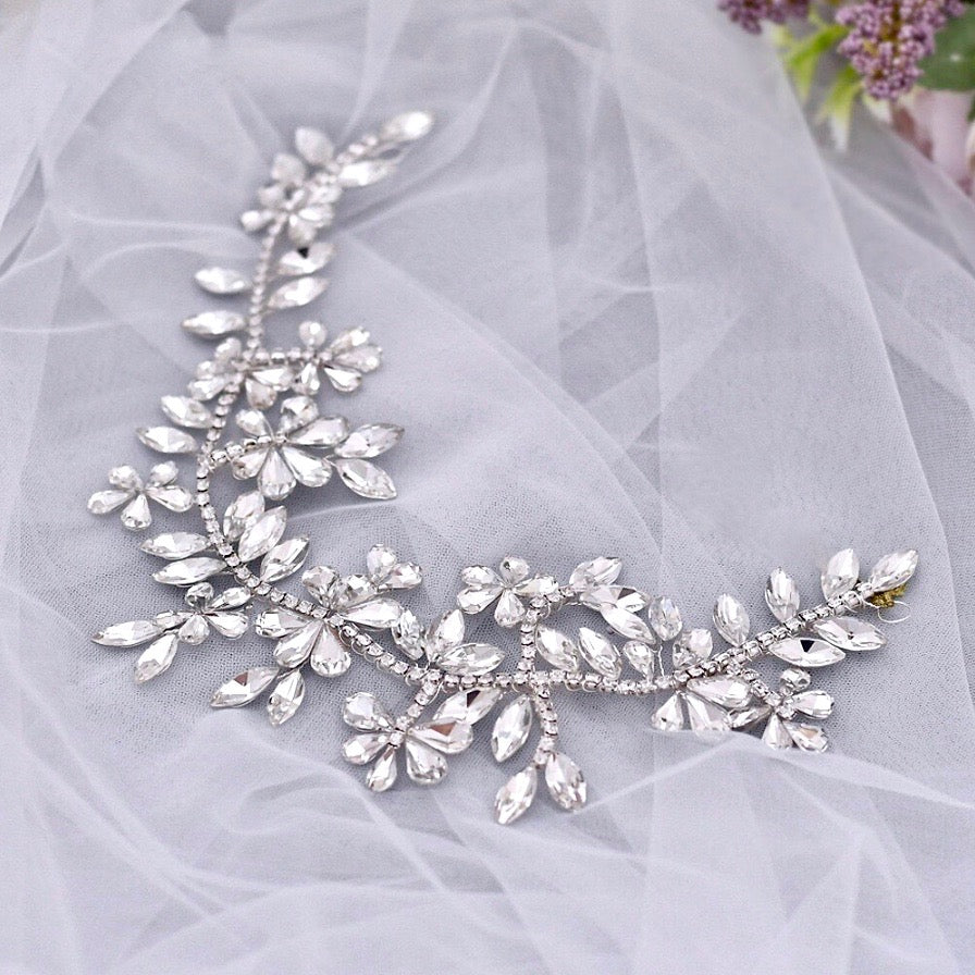 Dulce - Silver Crystal Bridal Hair Accessory