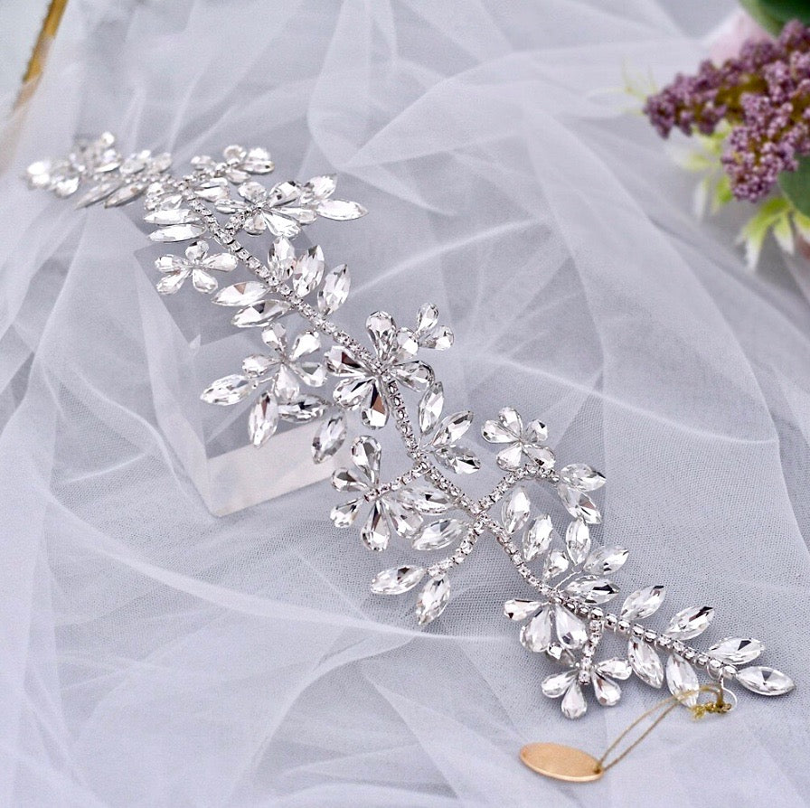 Dulce - Silver Crystal Bridal Hair Accessory