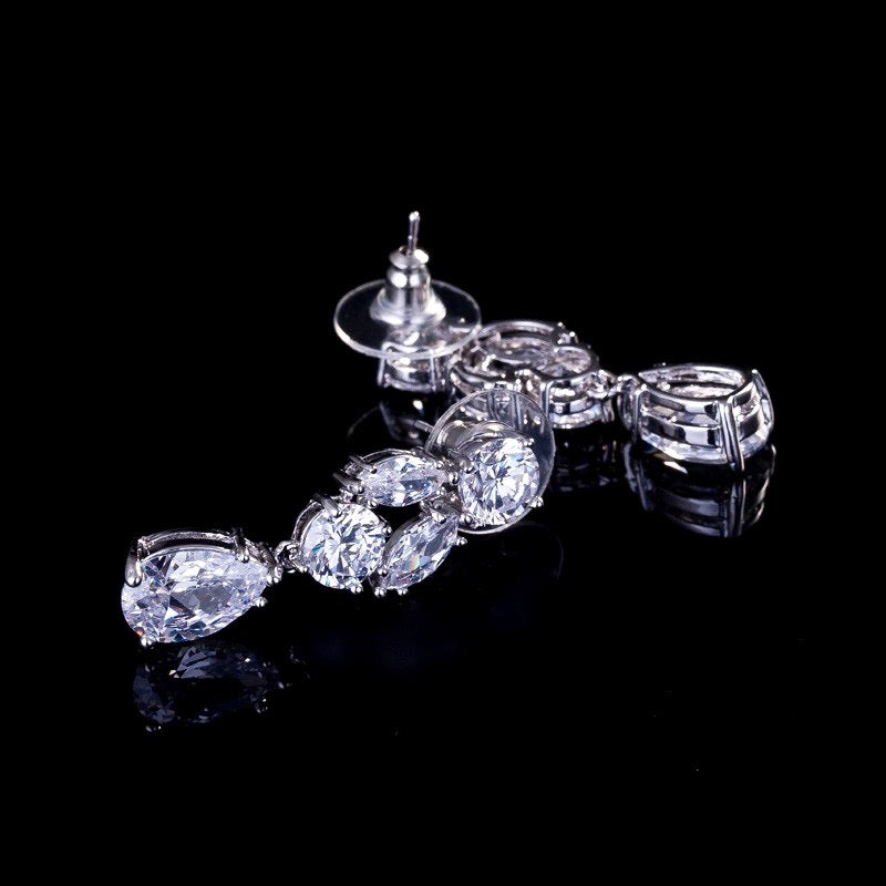 Rhiannon - Silver Cubic Zirconia Bridal Jewelry Set