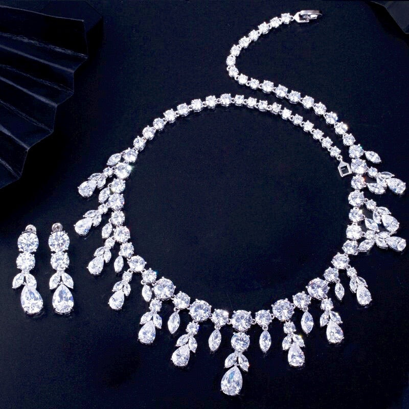 Rhiannon - Silver Cubic Zirconia Bridal Jewelry Set