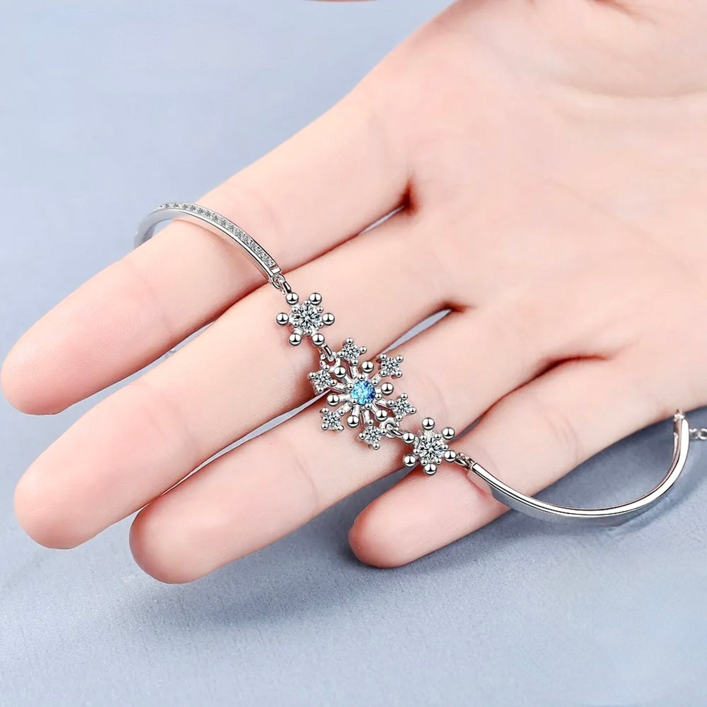 Minou - Snowflake Blue Bridal Bracelet