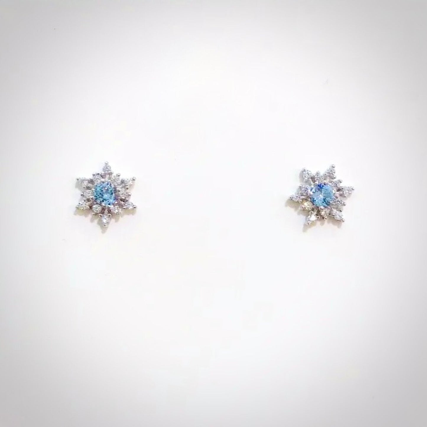 Minou - Snowflake Blue Bridal Stud Earrings