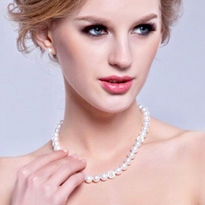 "Kendall" - Natural Freshwater Pearl and Sterling Silver 3-Piece Bridal Jewelry Set