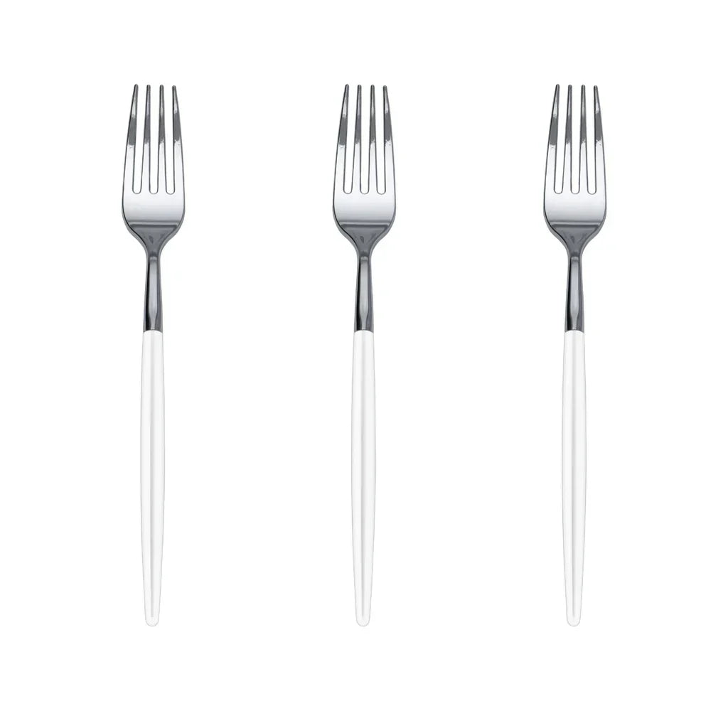 Trendables Forks White/Silver | 20 Count