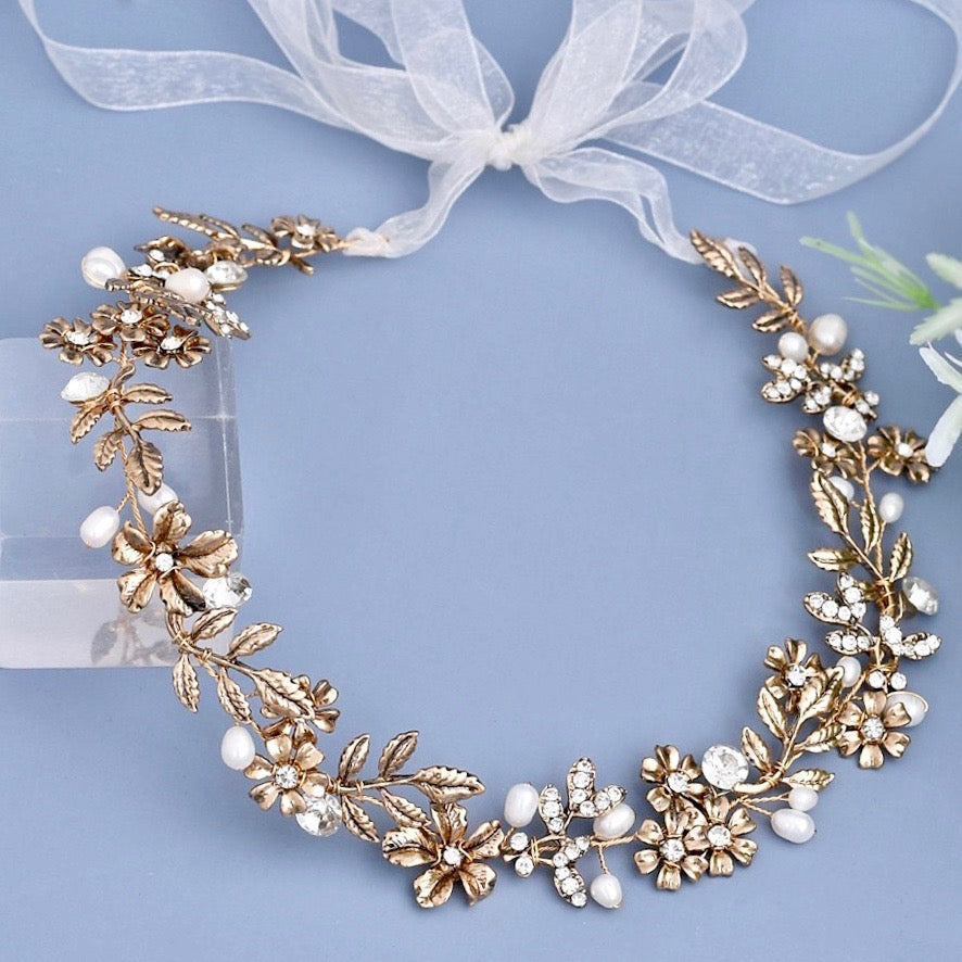 Avalon - Vintage Pearl and Rhinestone Bridal Headband