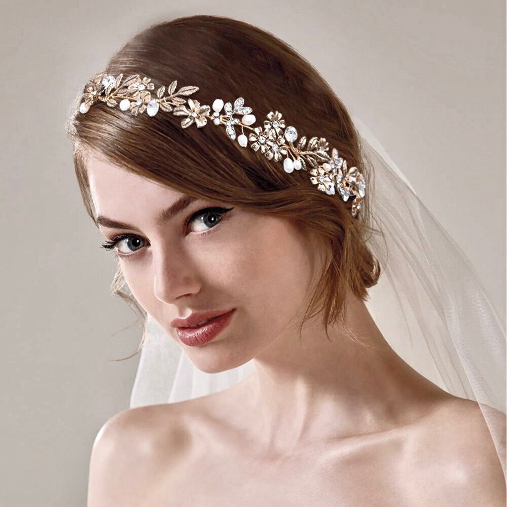 Avalon - Vintage Pearl and Rhinestone Bridal Headband
