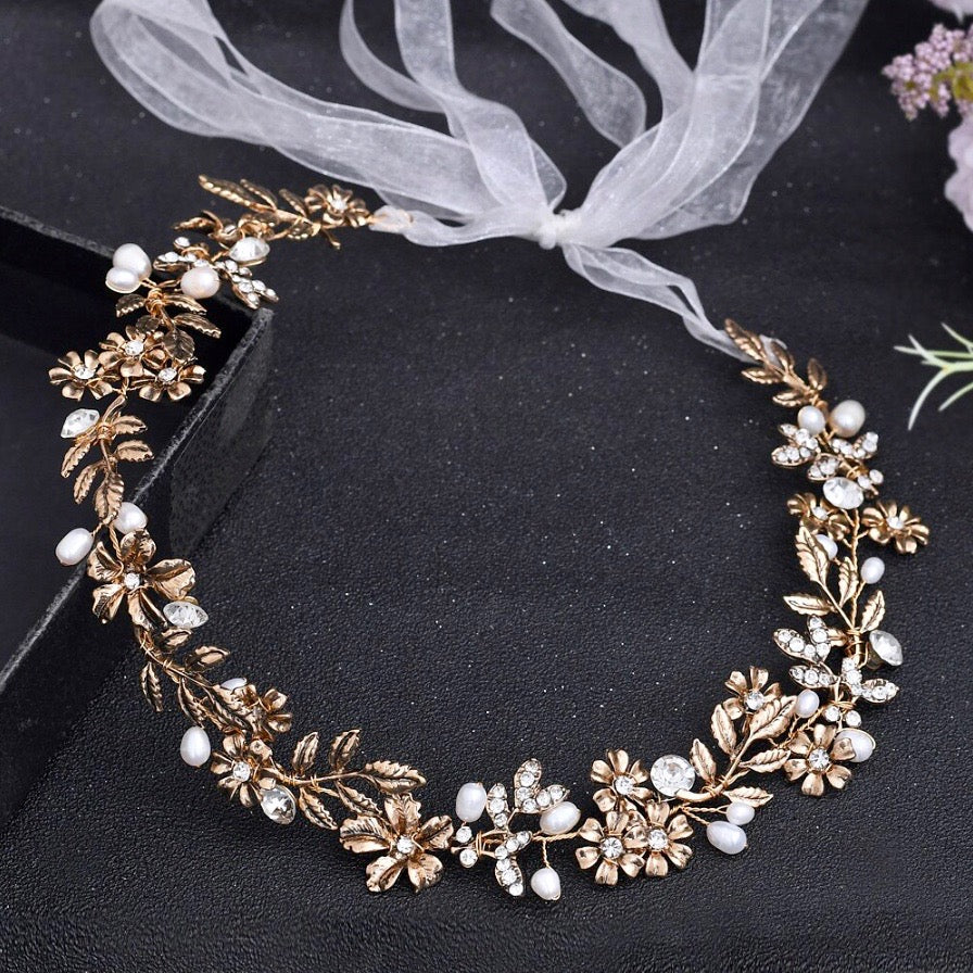 Avalon - Vintage Pearl and Rhinestone Bridal Headband