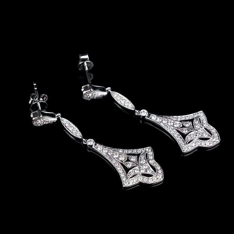 "Manon" - VIntage Style CZ Bridal Earrings