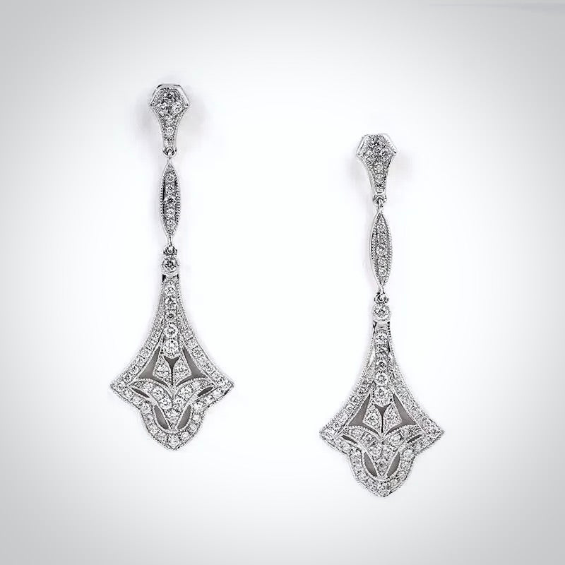 "Manon" - VIntage Style CZ Bridal Earrings