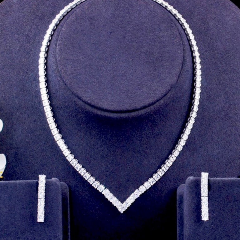 Allana - Cubic Zirconia Bridal Three-Piece Jewelry Set - Available in Silver and Gold
