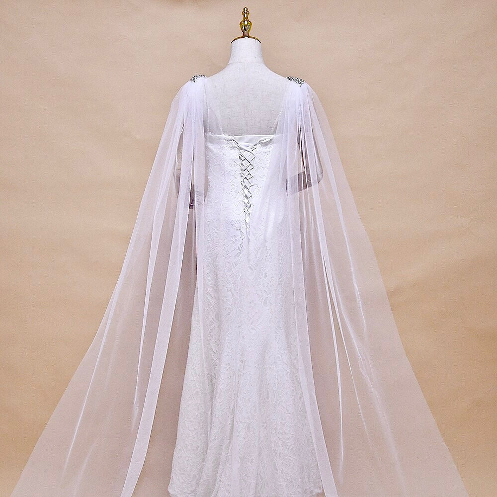 "Constance" - Wedding Cape Veil - Cathedral Length